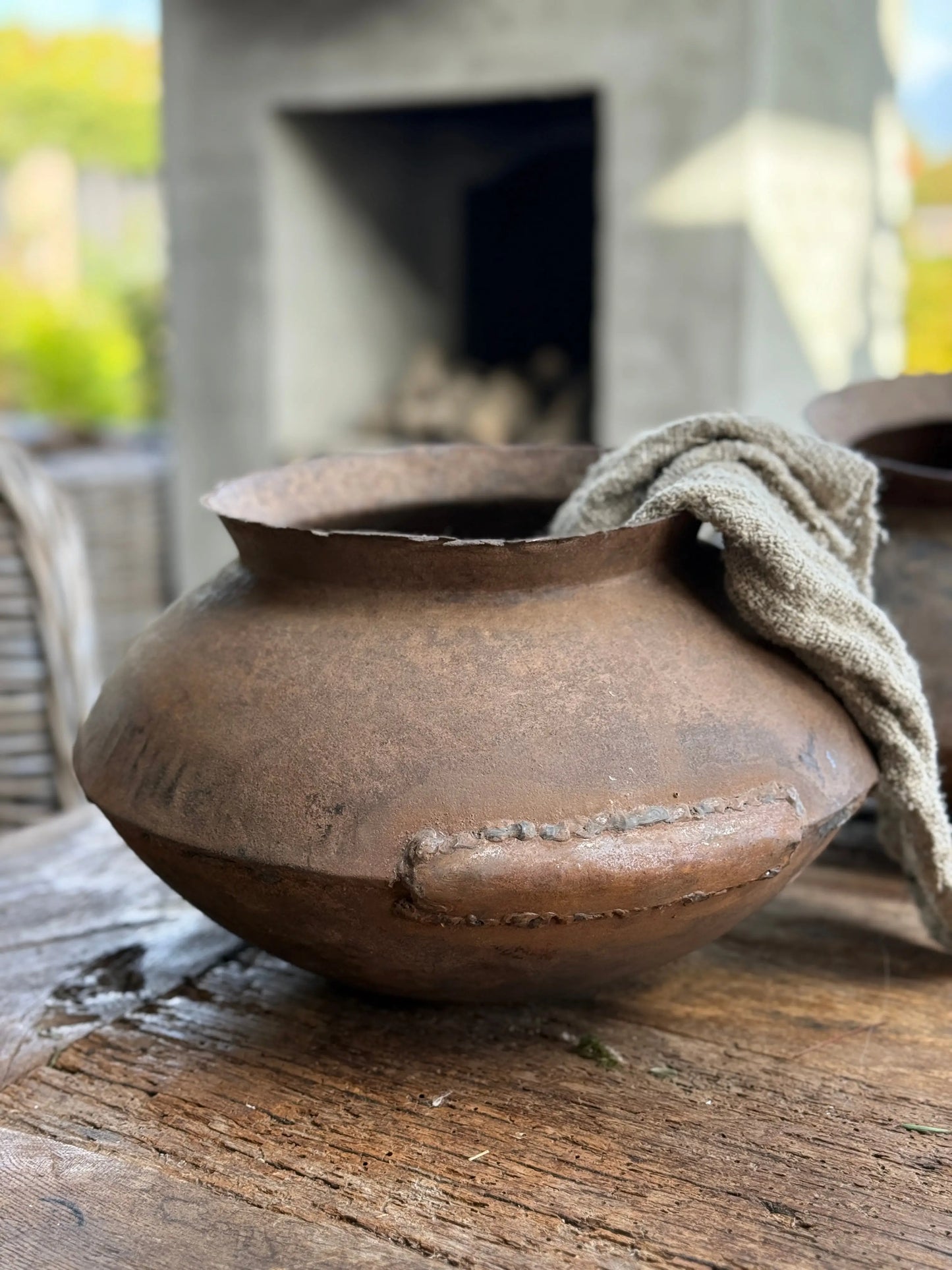 Oude Metalen Waterpot - Trapa Living (LH2)