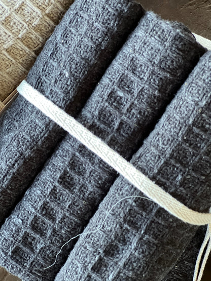 Woven tea towels – set of 3 - Black