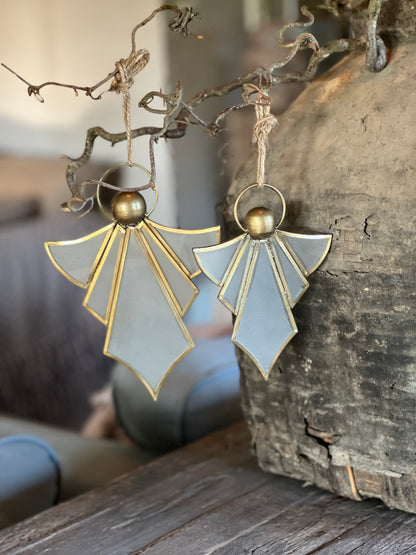 Angel pendant made of frosted glass and metal, available in M ​​and L