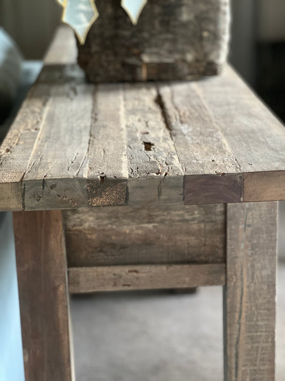 Driftwood side table with 4 drawers