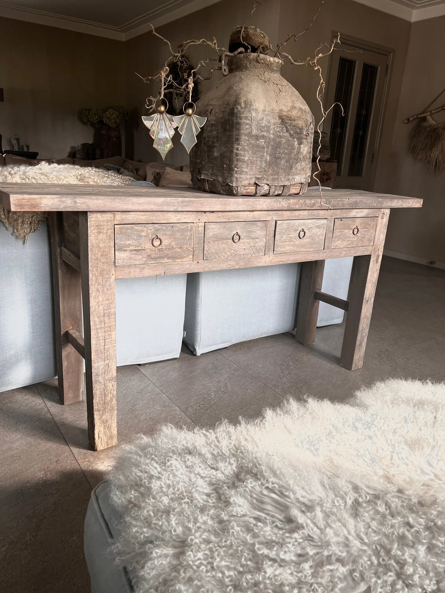 Sidetable Driftwood met 4 lade- Trapa Living