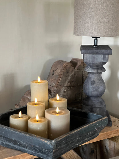 Pillar candle LED Taupe Countryfield available in 6 sizes