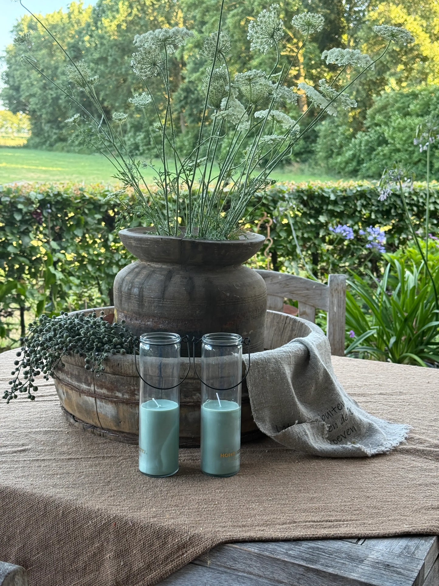 Kerze im Glas – 20 x 6 cm – Mintgrün