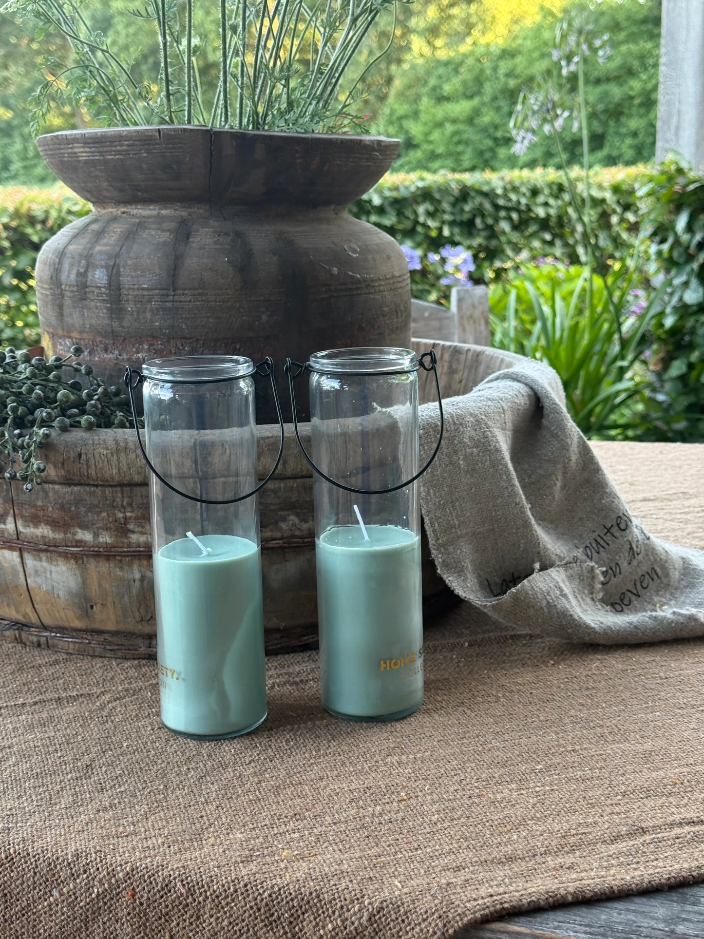 Kerze im Glas – 20 x 6 cm – Mintgrün