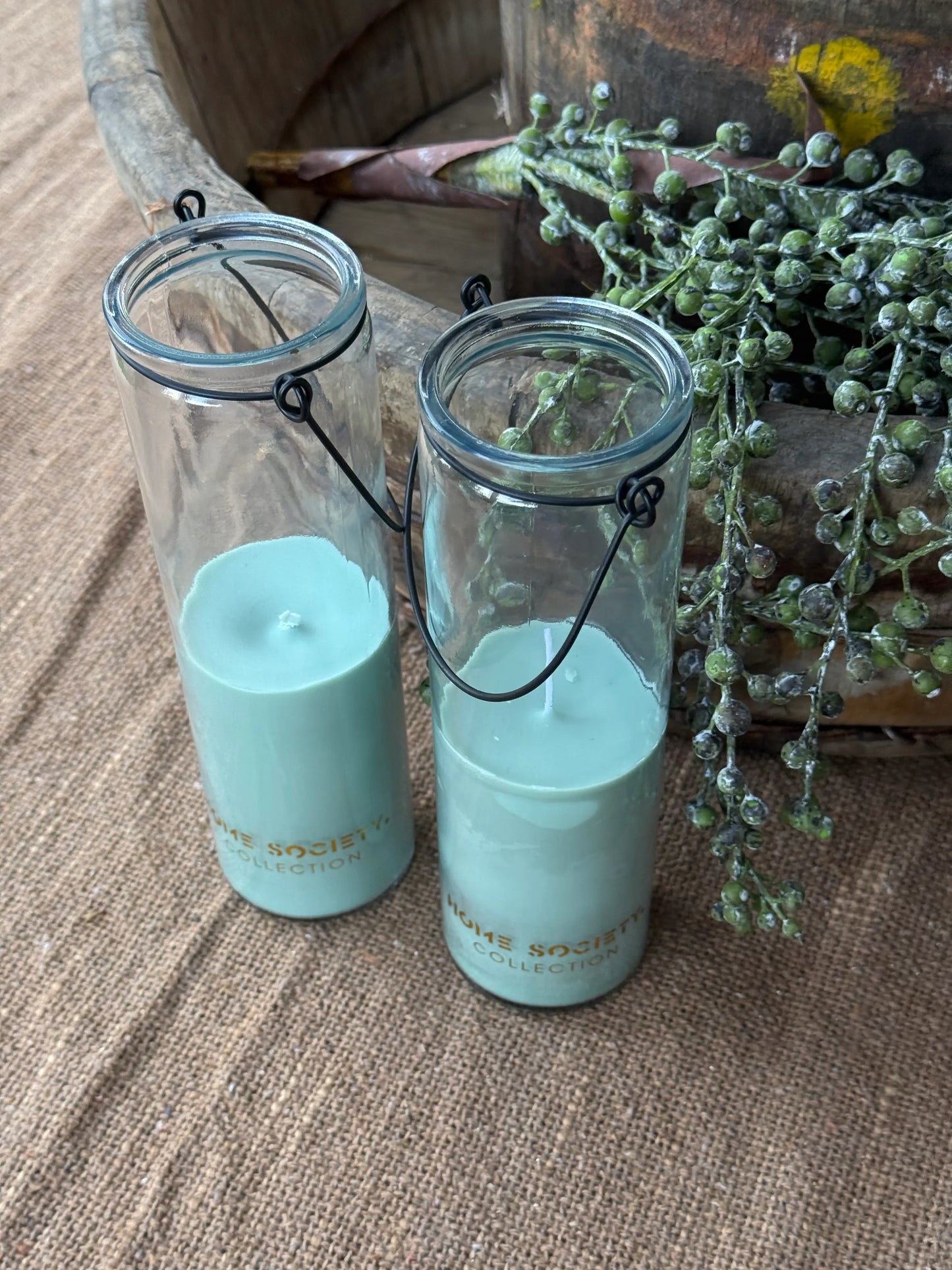 Kerze im Glas – 20 x 6 cm – Mintgrün