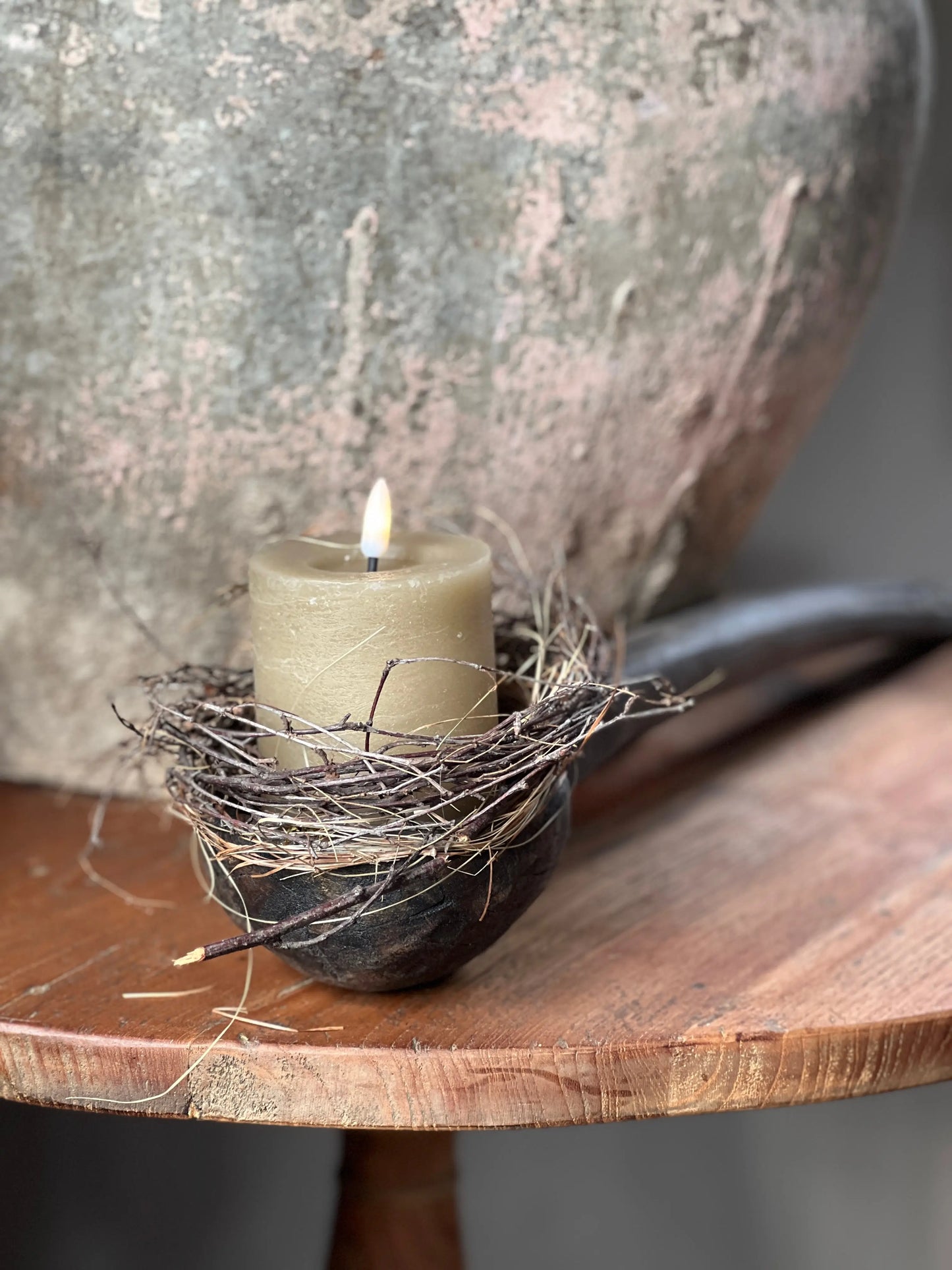 Pillar candle LED Taupe Countryfield available in 6 sizes