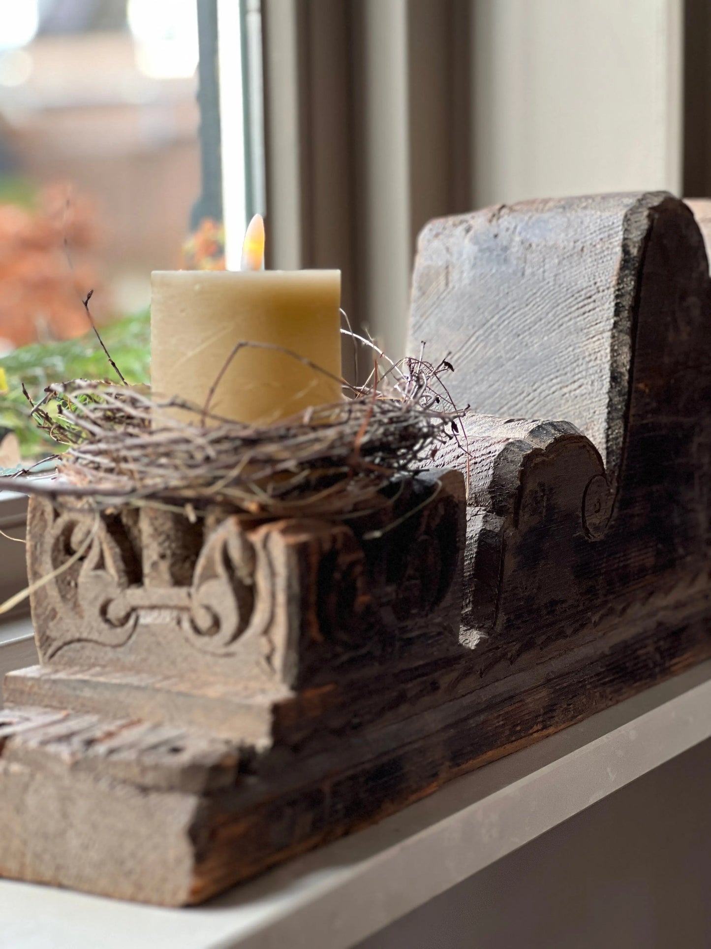 Pillar candle LED Taupe Countryfield available in 6 sizes