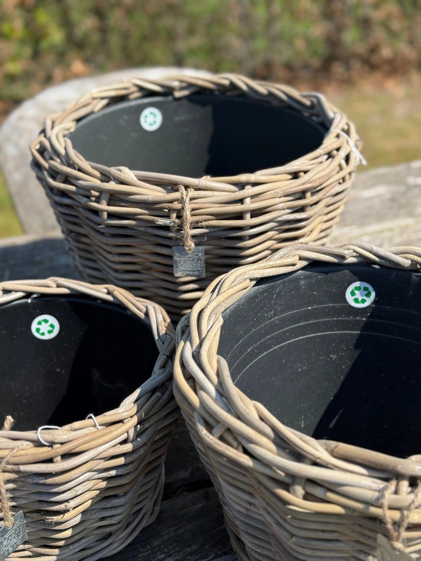 Rattan Baskets with plastic inner pot – Available in S, M, L