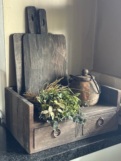 Driftwood grutters bin – 2 drawers and 1 compartment