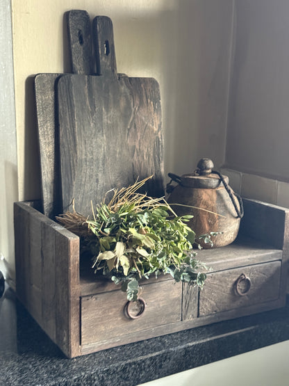 Driftwood grutters bin – 2 drawers and 1 compartment