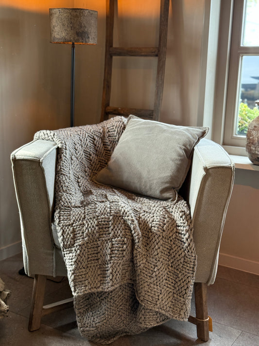 Chunky knit blanket – 152x127 cm, soft gray