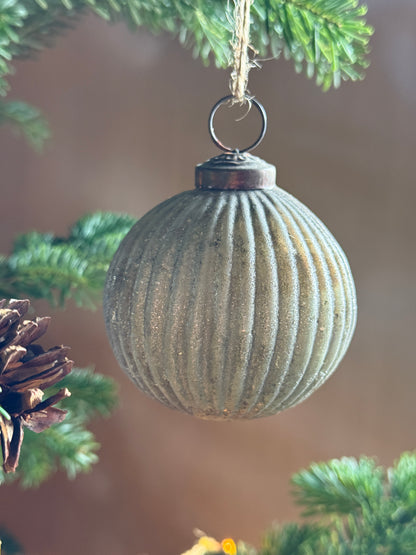 Christmas pendant X-MAS Round Ribbed - old silver