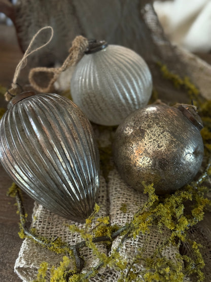Christmas ornament X-MAS – Ball – old silver