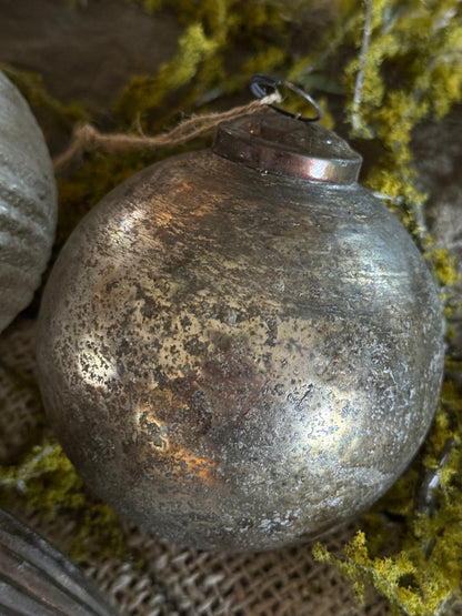 Christmas ornament X-MAS – Ball – old silver