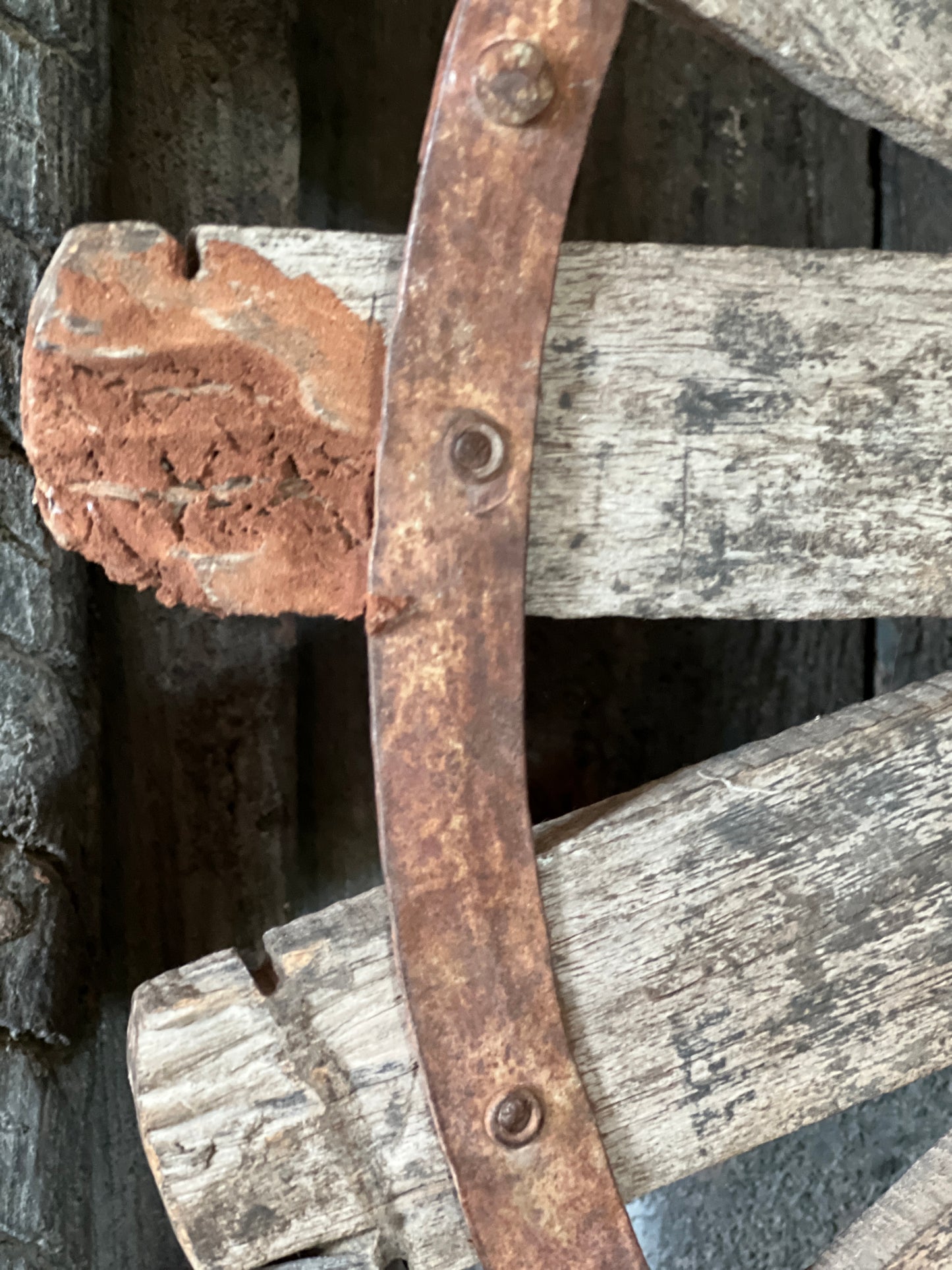 Spinning wheel on tripod.