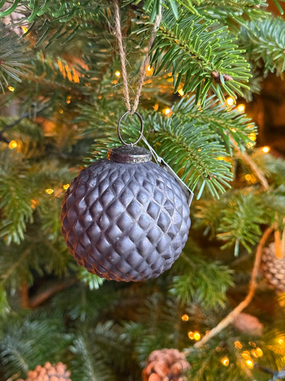 Christmas ornament X-MAS – Ball bubble - old silver