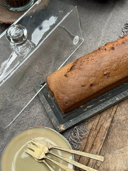 Glazen cakestolp met houten plateau – Be Uniq