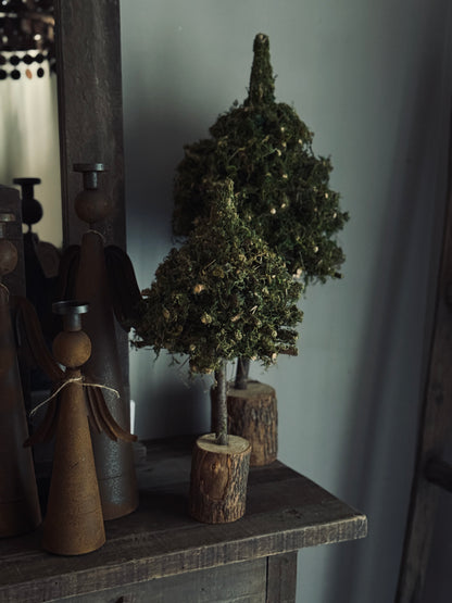 Christmas tree on a trunk with moss, available in 2 sizes