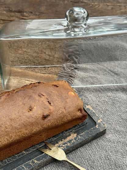 Glazen cakestolp met houten plateau – Be Uniq