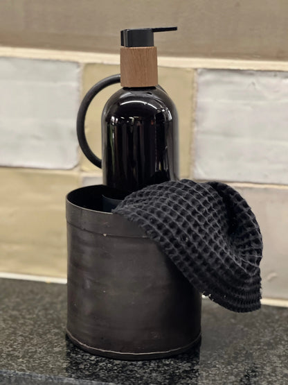 Iron bottle holder with handle, (1 compartment)