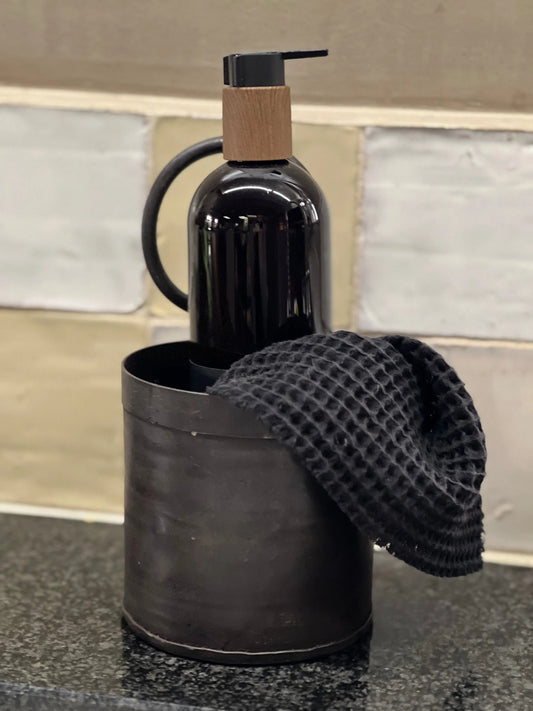 Flaschenhalter aus Eisen mit Griff, (1 Fach)