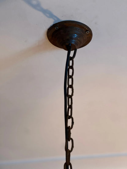 Round disc lamp, including fitting