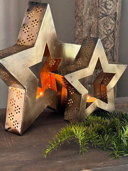 Metal star for tea light, available in M ​​and L