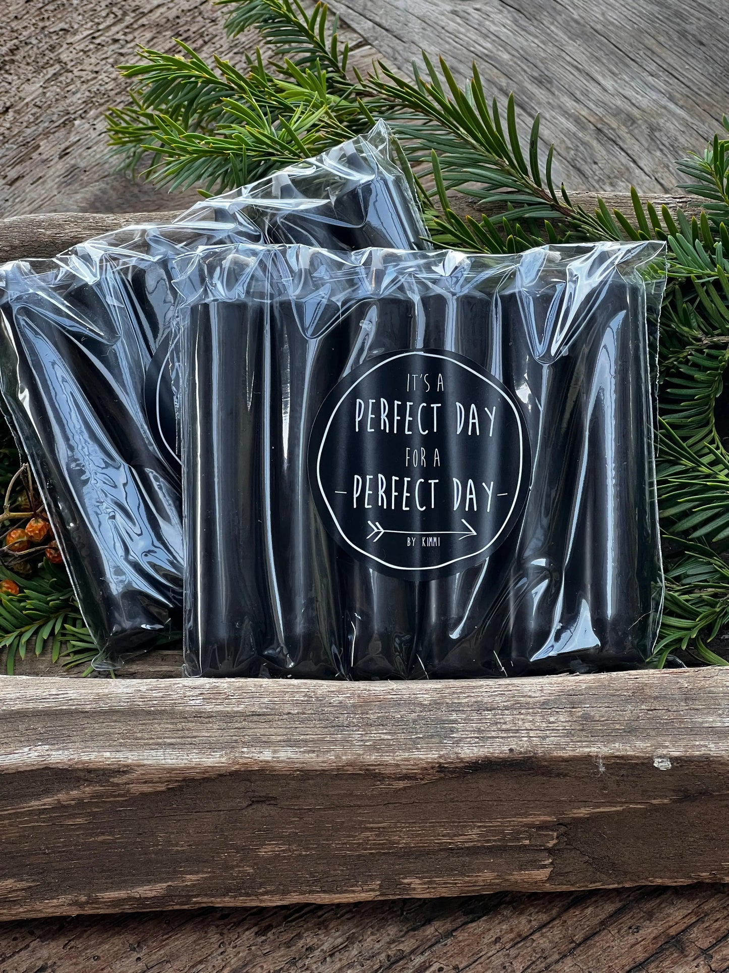 Dinner candles 6 pieces Black