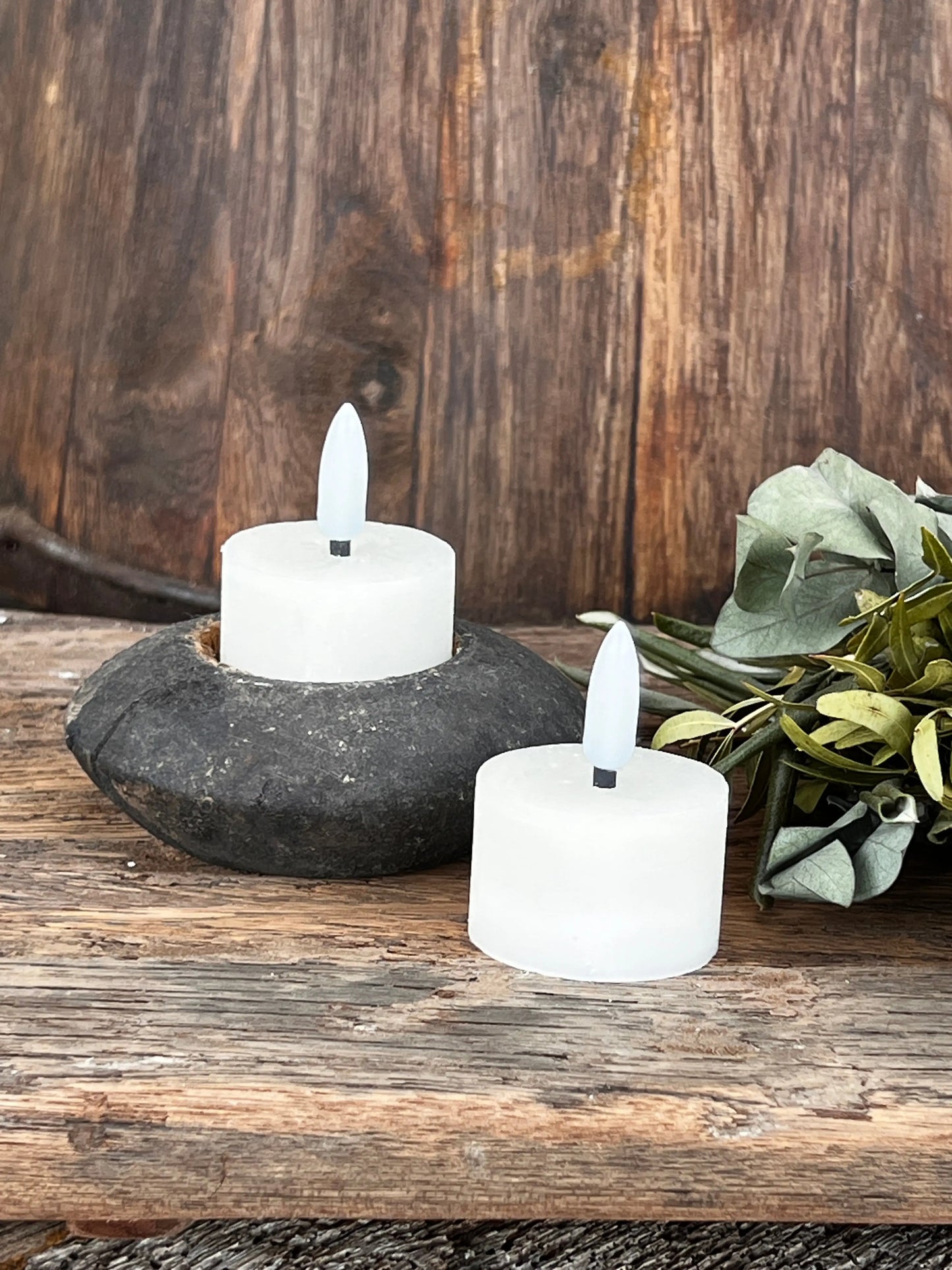 LED Tealight 2 cm Off-White Countryfield. Set of 2.