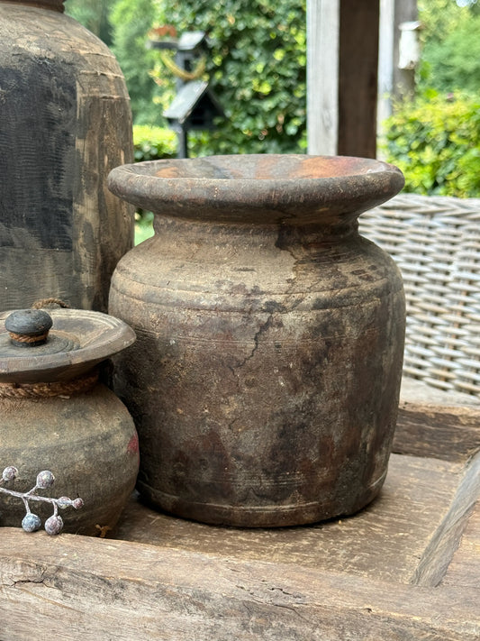 Nepalese houten pot- Trapa Living