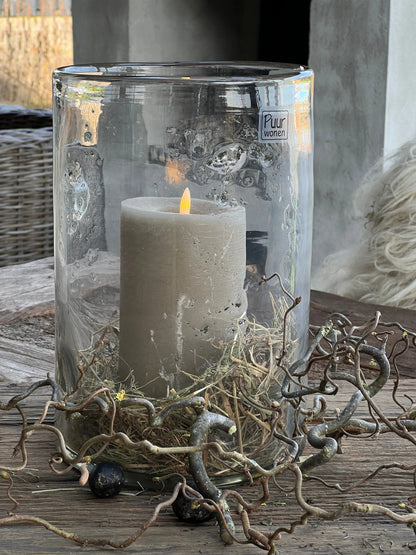 Windlicht Metal Chips van Puur Wonen, 23x16 cm.