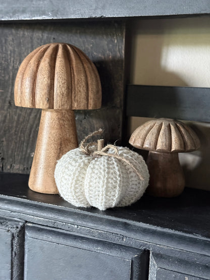 Wooden Mushroom Natural – Rural Decoration – Available in 2 sizes