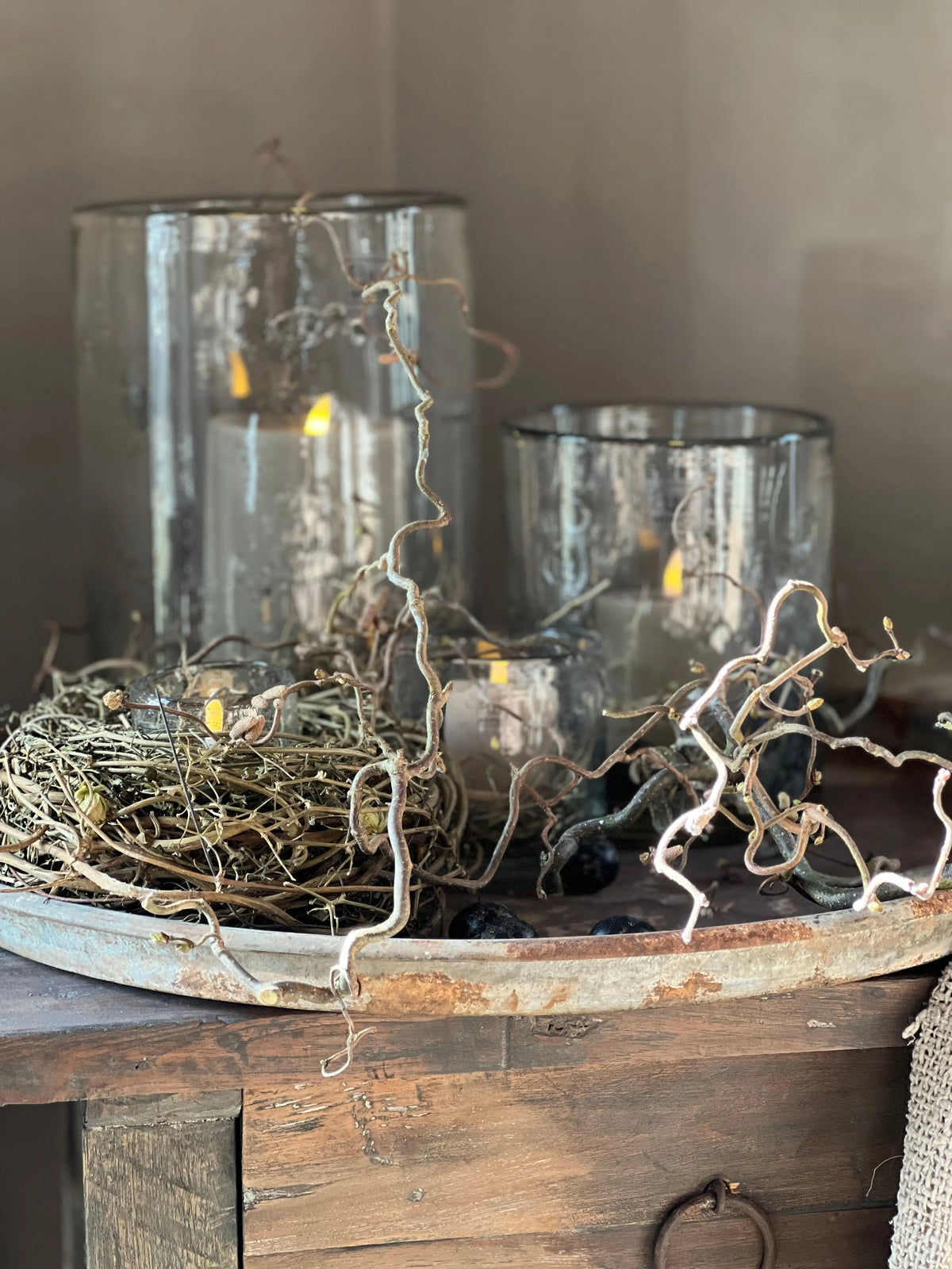Windlicht Metal Chips van Puur Wonen, 23x16 cm.