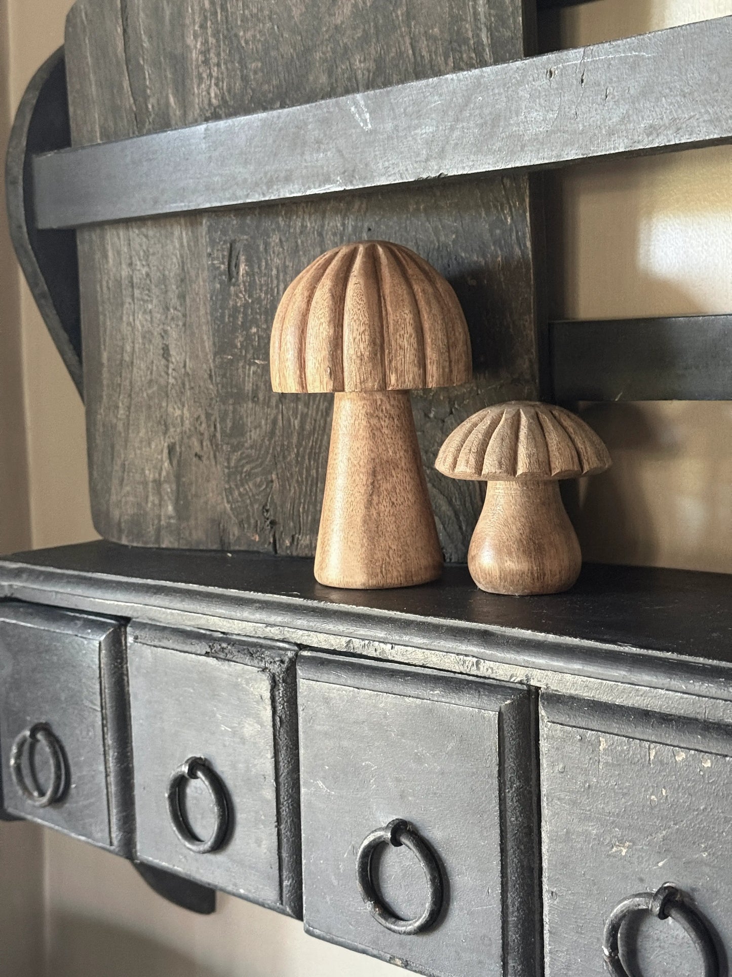 Wooden Mushroom Natural – Rural Decoration – Available in 2 sizes