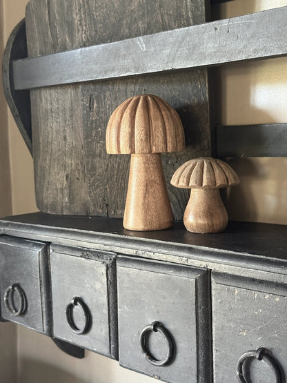 Wooden Mushroom Natural – Rural Decoration – Available in 2 sizes