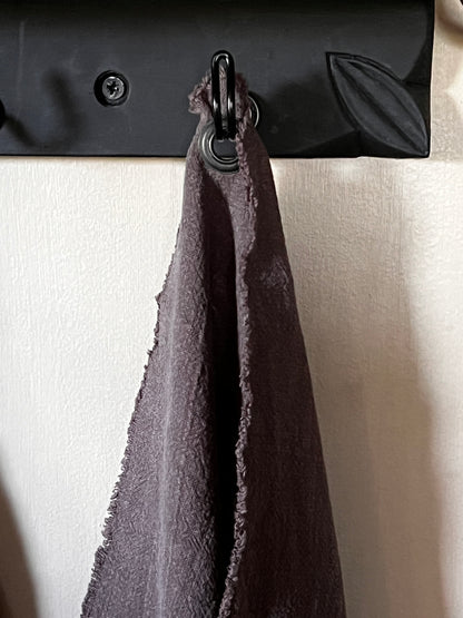 Linen kitchen towel frayed dark gray with sail eye