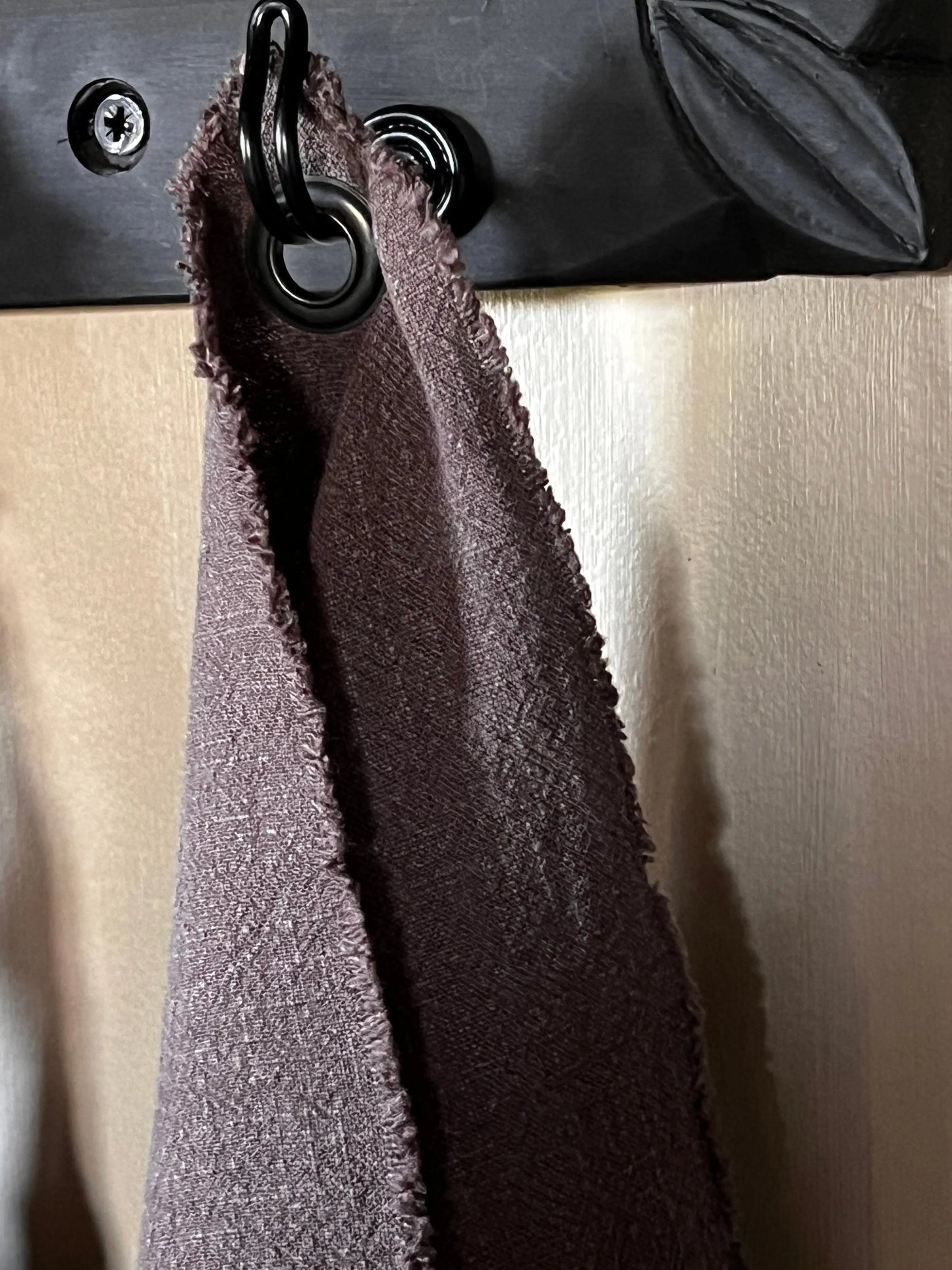 Linnen keukendoek geraffeld met zeiloog, Donker grijs