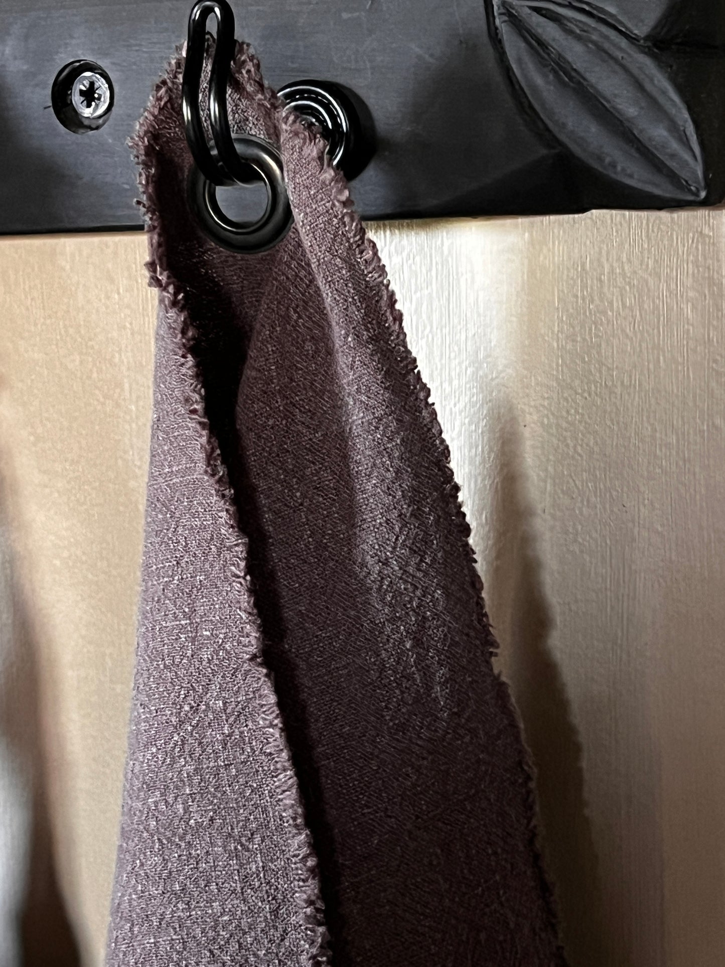 Linen kitchen towel frayed dark gray with sail eye