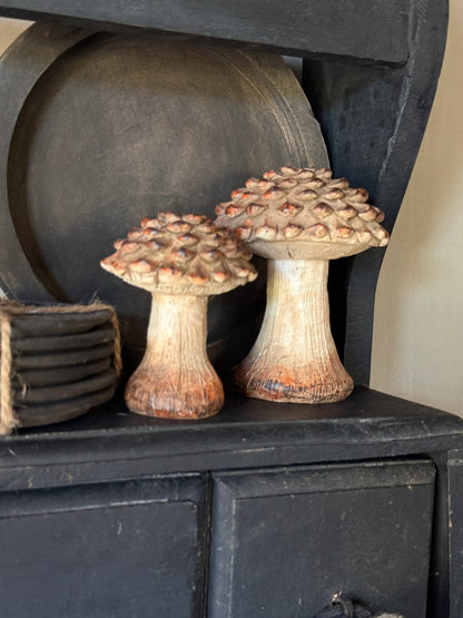 Paddenstoel van Polystone – Landelijke Herfstdecoratie- Verkrijgbaar in 2 maten