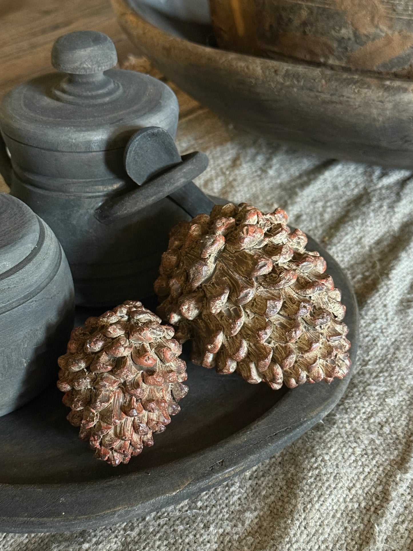 Polystone Pine Cone – Rustic Autumn Decoration - Available in 2 sizes