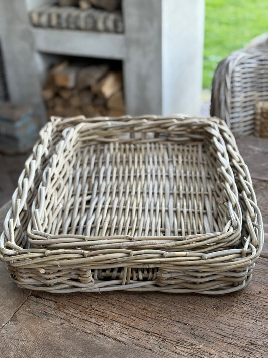 Rattan Tray with Handles - available in M ​​and L