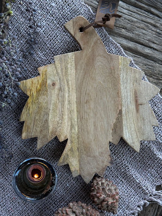 Houten Serveerplateau Herfstblad