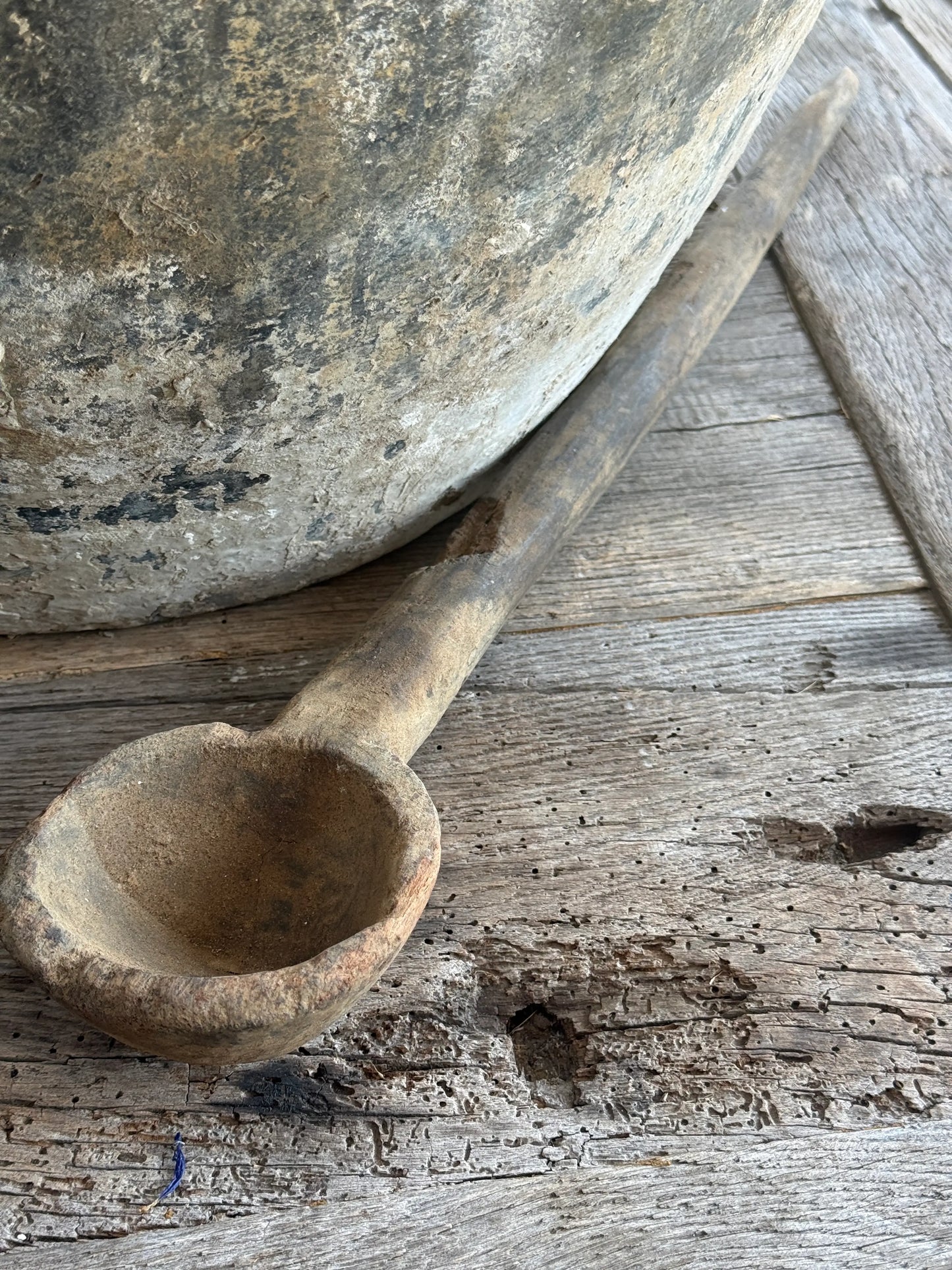 Oude houten lepel
