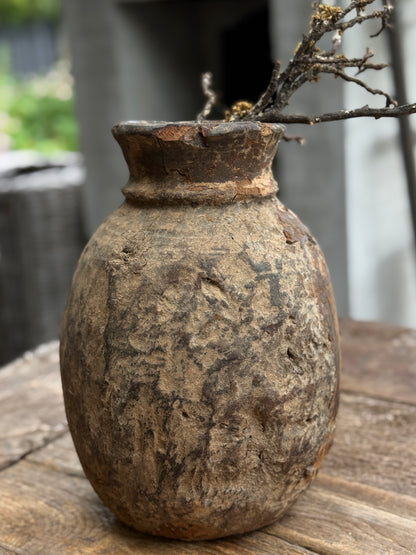 Nepalese houten pot – uniek en authentiek (LHC3)