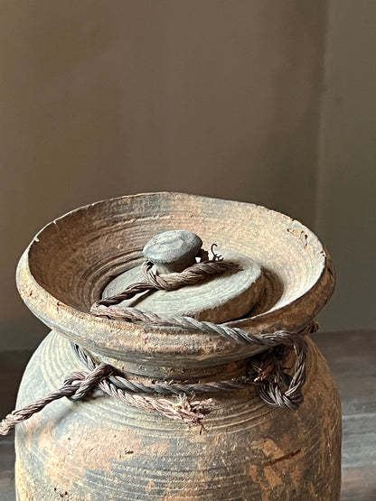 Old Nepalese pot with lid