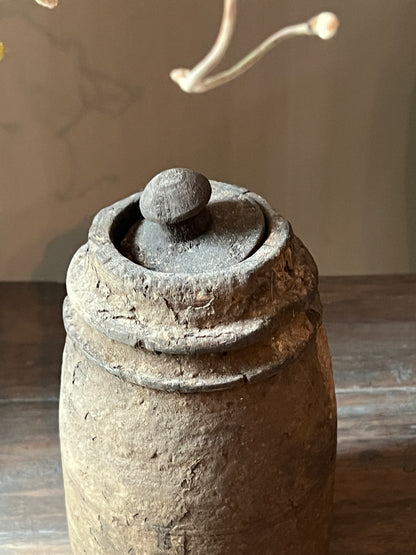 Old Nepalese pot with lid