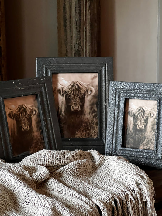 Photo frame black crackle, available in S, M and L