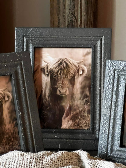 Photo frame black crackle, available in S, M and L