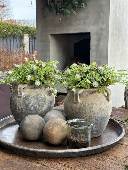 Kunst plantje Echinops/Eucalyptus Wit