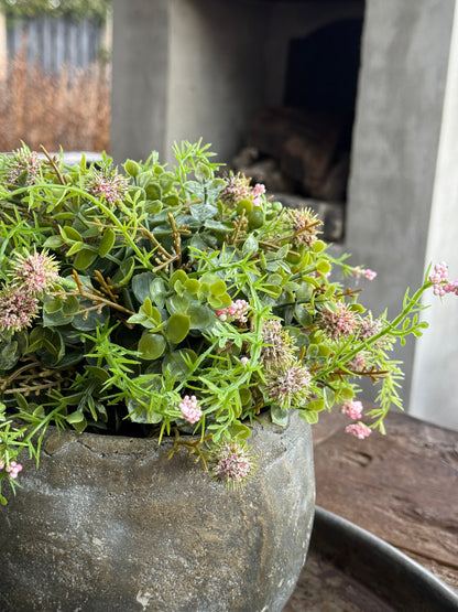 Kunst plantje  Echinops/Eucalyptus Roze